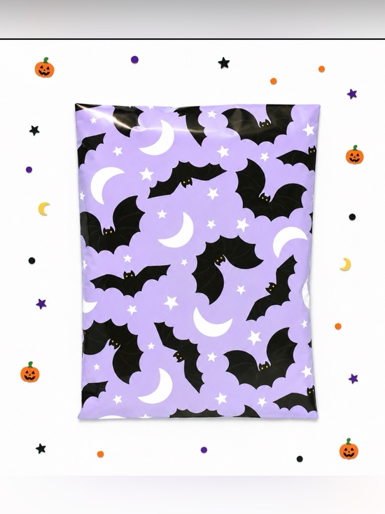 Source Unknown Other - 30  10” x 13” Halloween Bat & Moon Poly Mailers